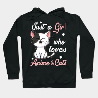 Anime and Cats Lover for Teen Manga kawaii Graphic Otaku Hoodie